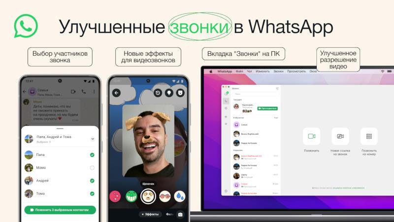 Теперь в WhatsApp вы можете выбирать отдельных участников группового чата для совершения звонка.